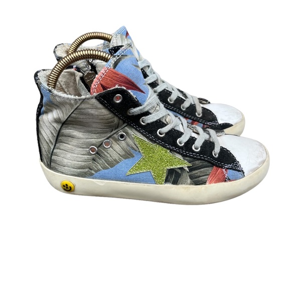 RARE Golden Goose Deluxe Brand Kids Mid Star Sneakers Tropical Summer Size 31 - Picture 2 of 11